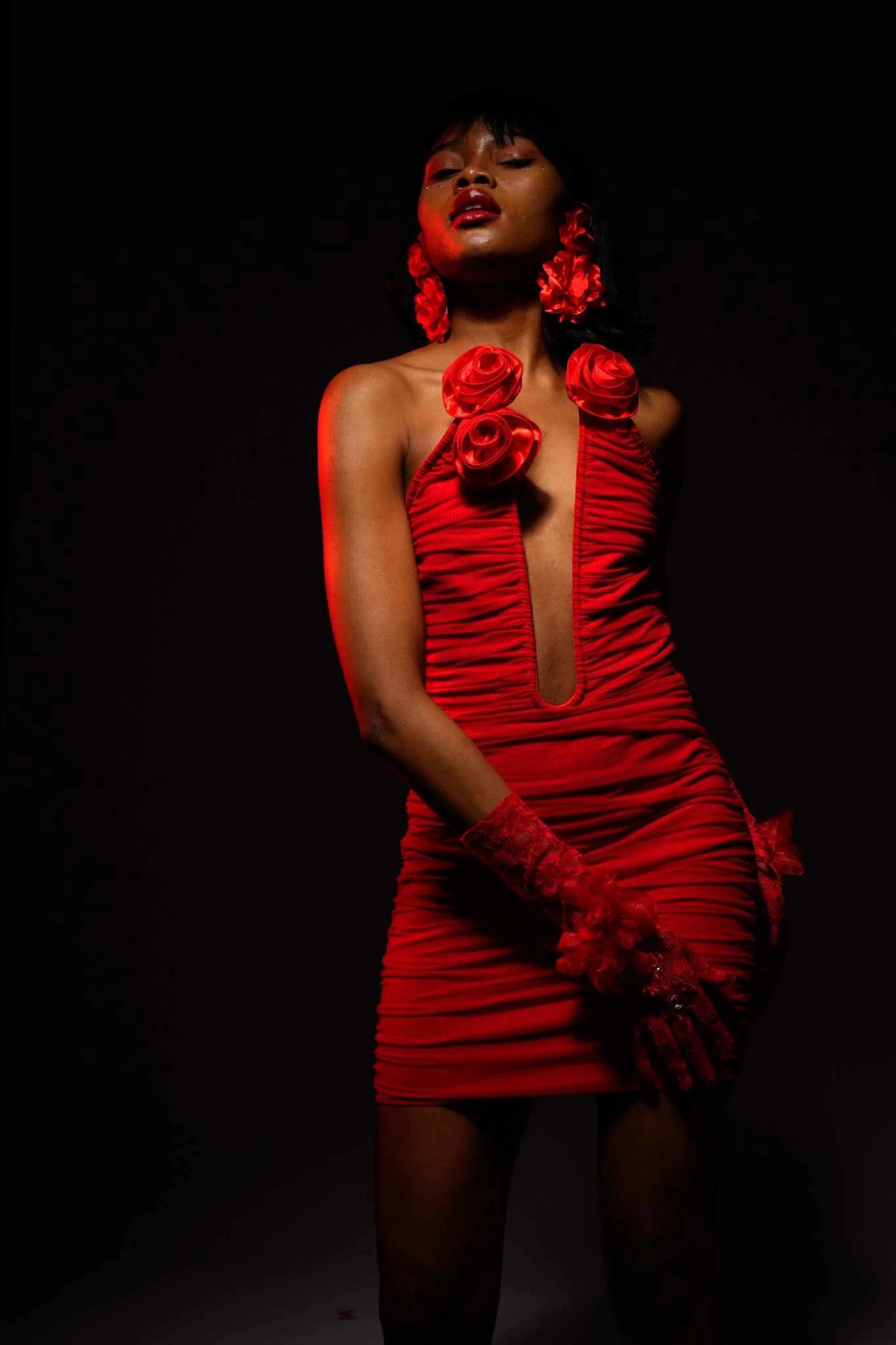 Red flower bloom (Front close up)