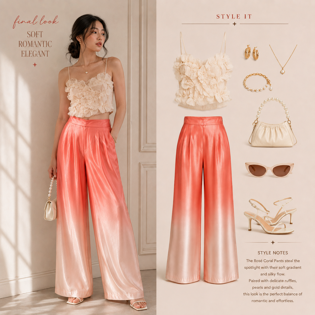 Rosé Coral Pants
