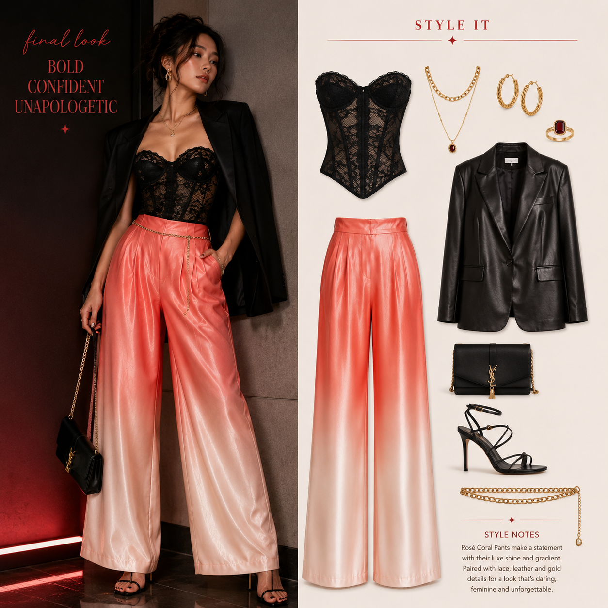 Rosé Coral Pants