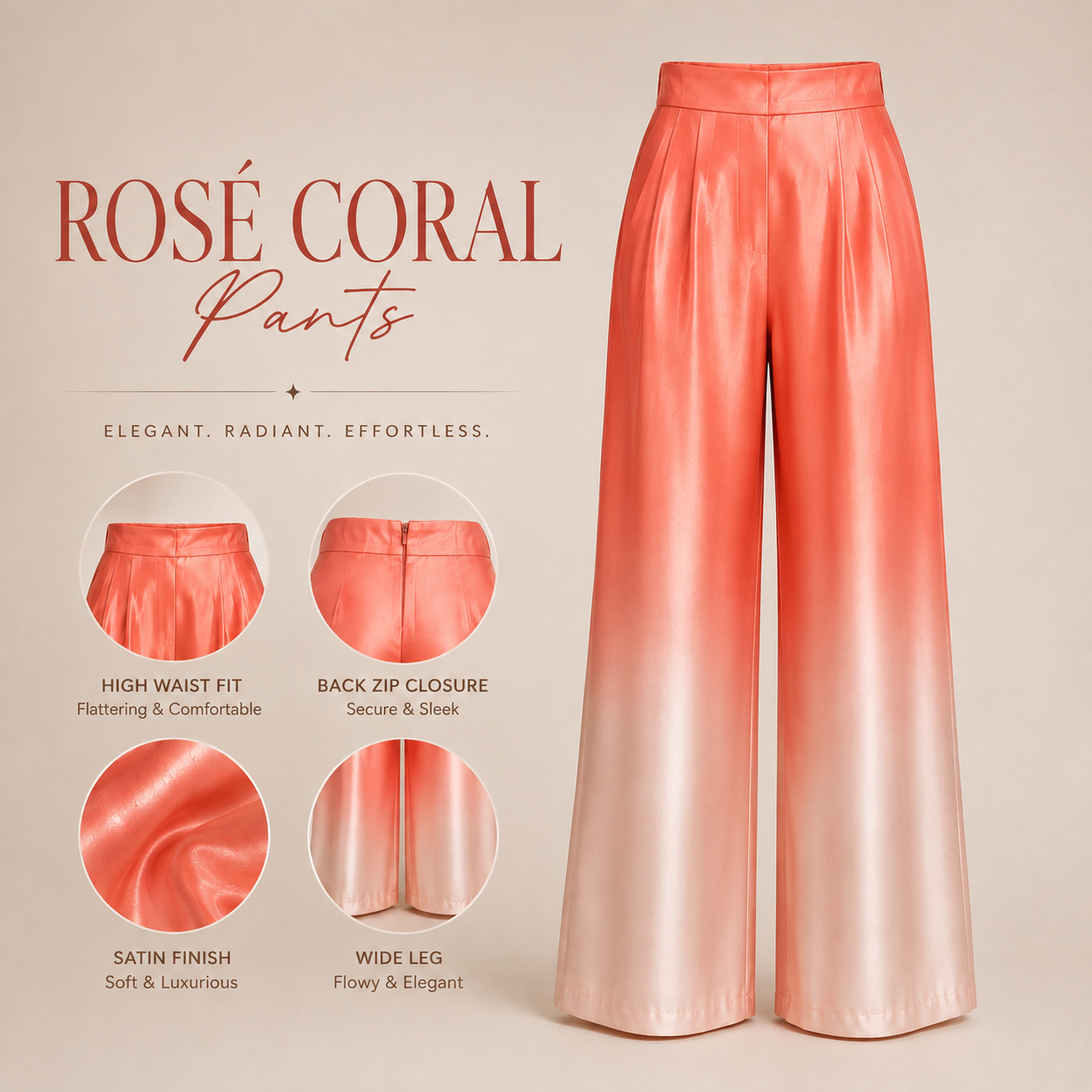 Rosé Coral Pants